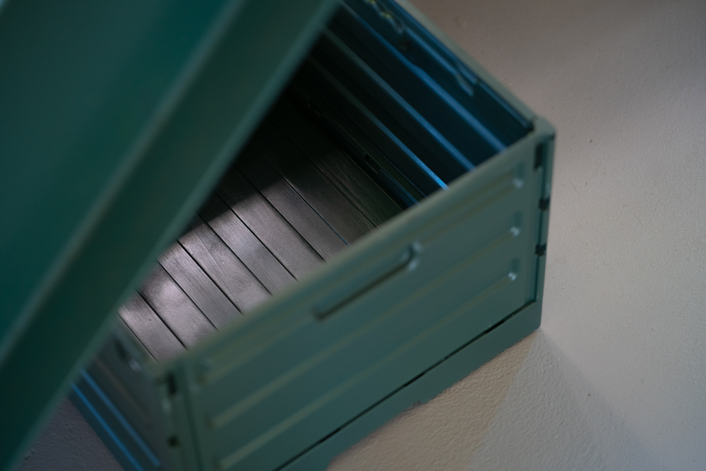 Custom industrial crate designed for automation and optimized storage.